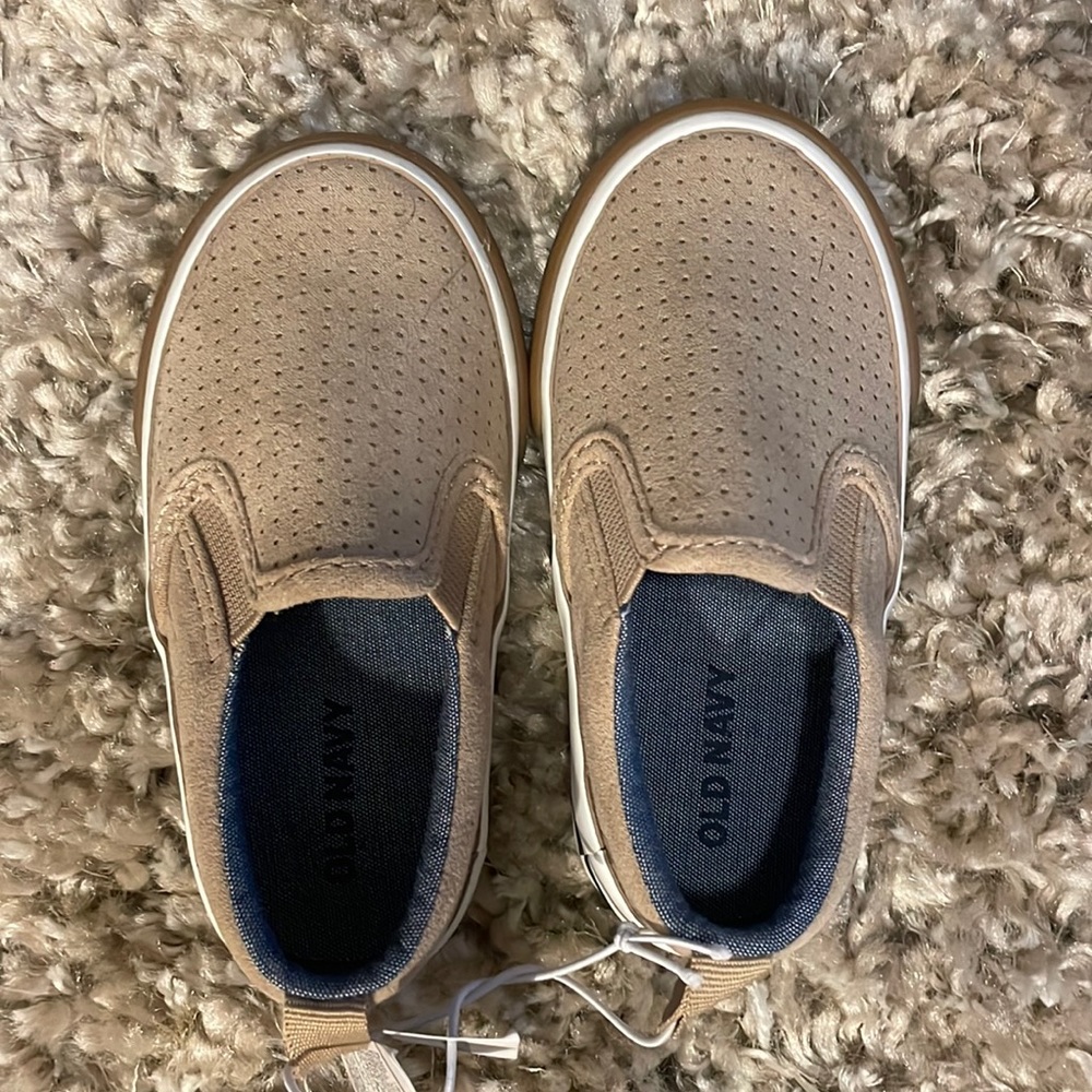 NWT Old Navy Perforated "suede" Slip on Toddler Shoes